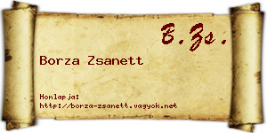 Borza Zsanett névjegykártya